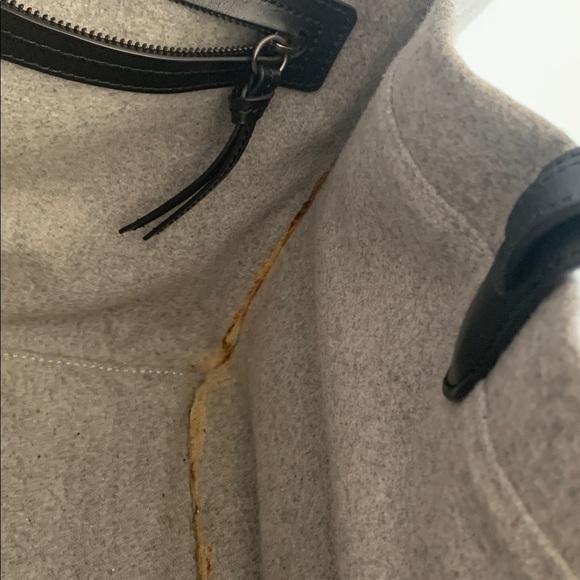 Light Gray Tote with Black Leather Handles felt - Picture 6 of 8